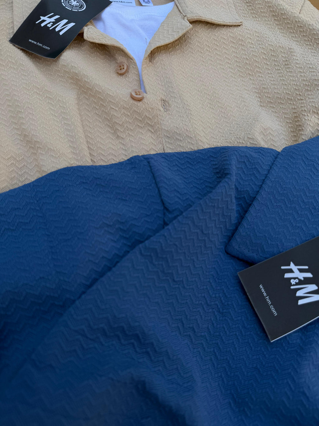 H&M Premium Popcorn Cotton Shirts