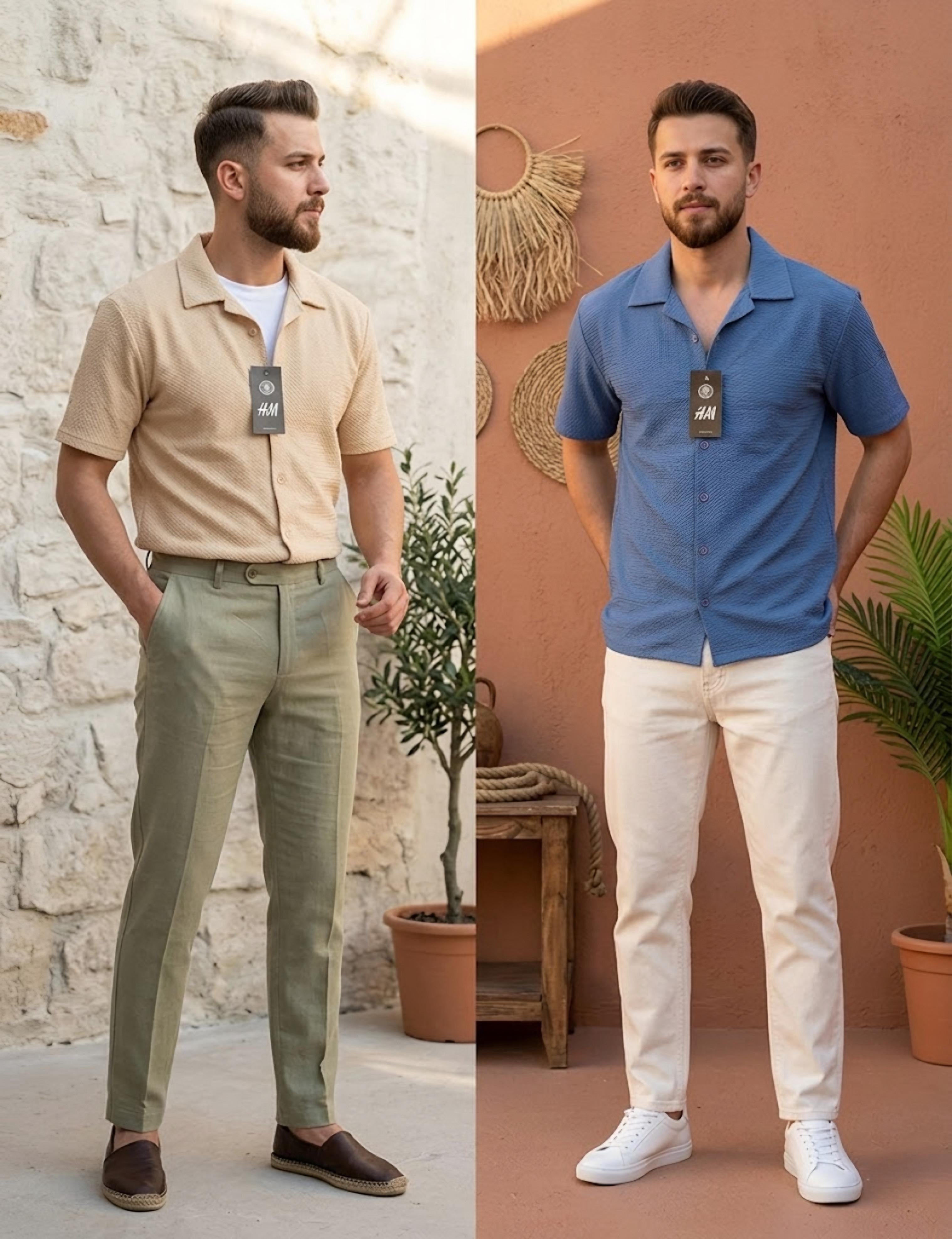 H&M Premium Popcorn Cotton Shirts