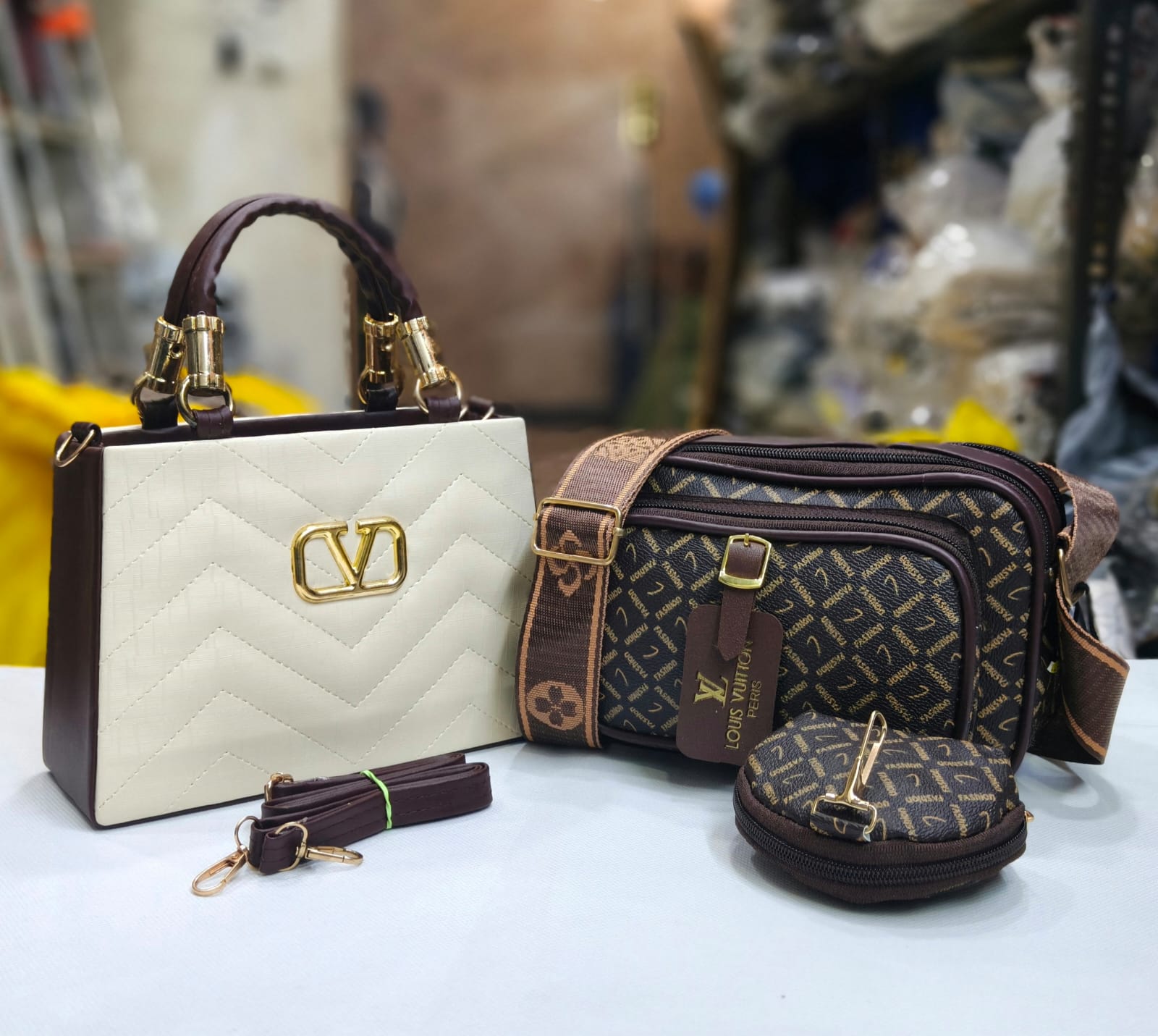 VALENTINO AND LOUIS VUITTON HANDBAGS