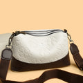 Stylish 3 Partition Leather Look Elephant Broad Belt Sling Bag