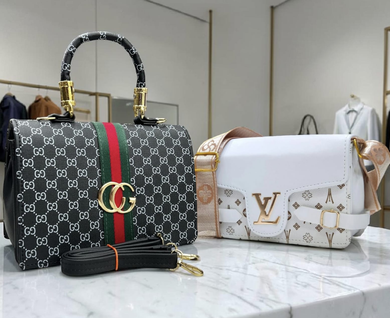 GUCCI AND LOUIS VUITTON HANDBAGS