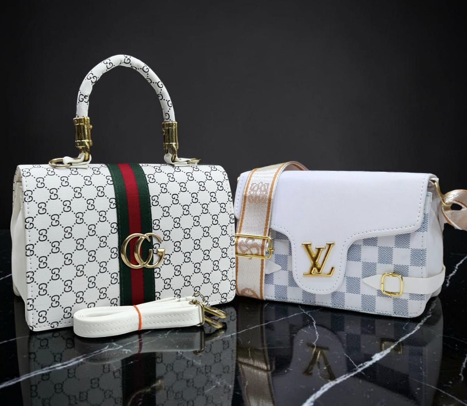 GUCCI AND LOUIS VUITTON HANDBAGS