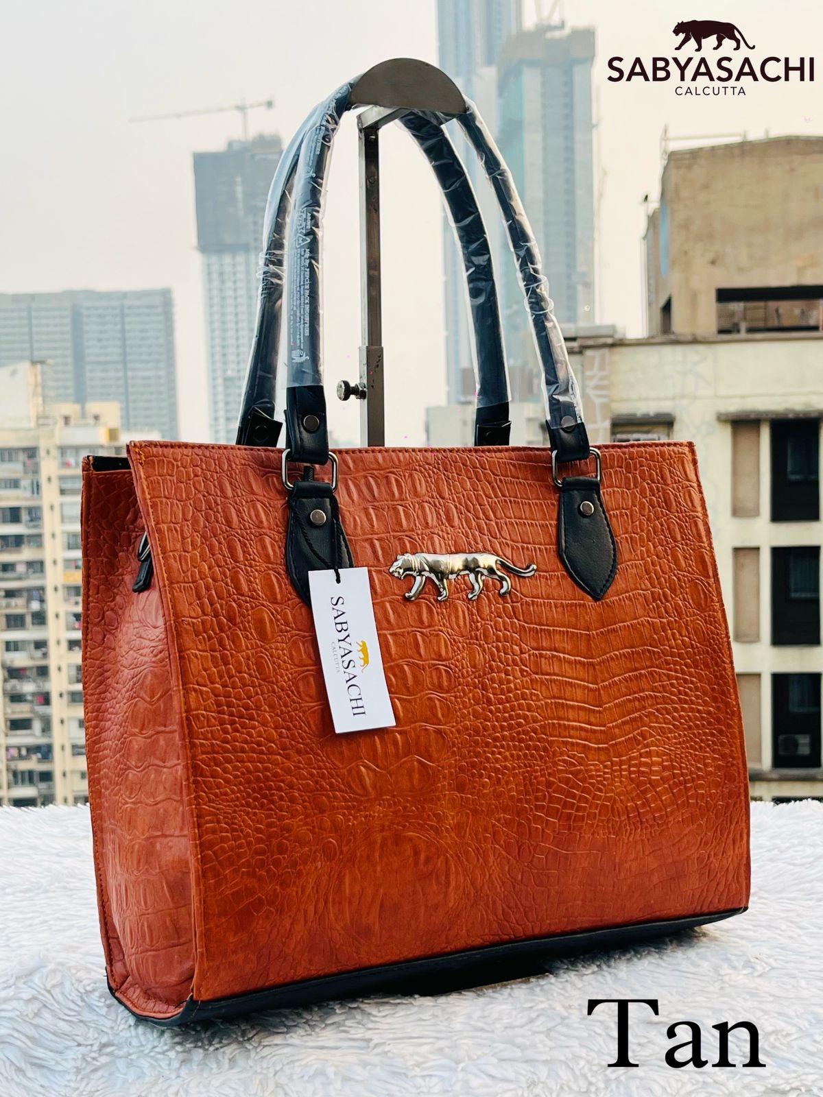 SABYASACHI NEW CROCODILE LEATHER TOTE BAG