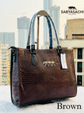 SABYASACHI NEW CROCODILE LEATHER TOTE BAG