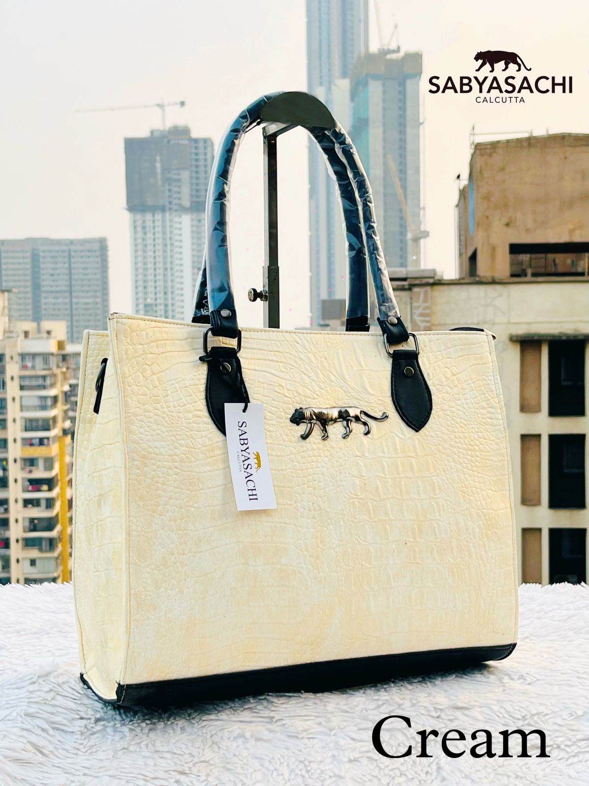 SABYASACHI NEW CROCODILE LEATHER TOTE BAG
