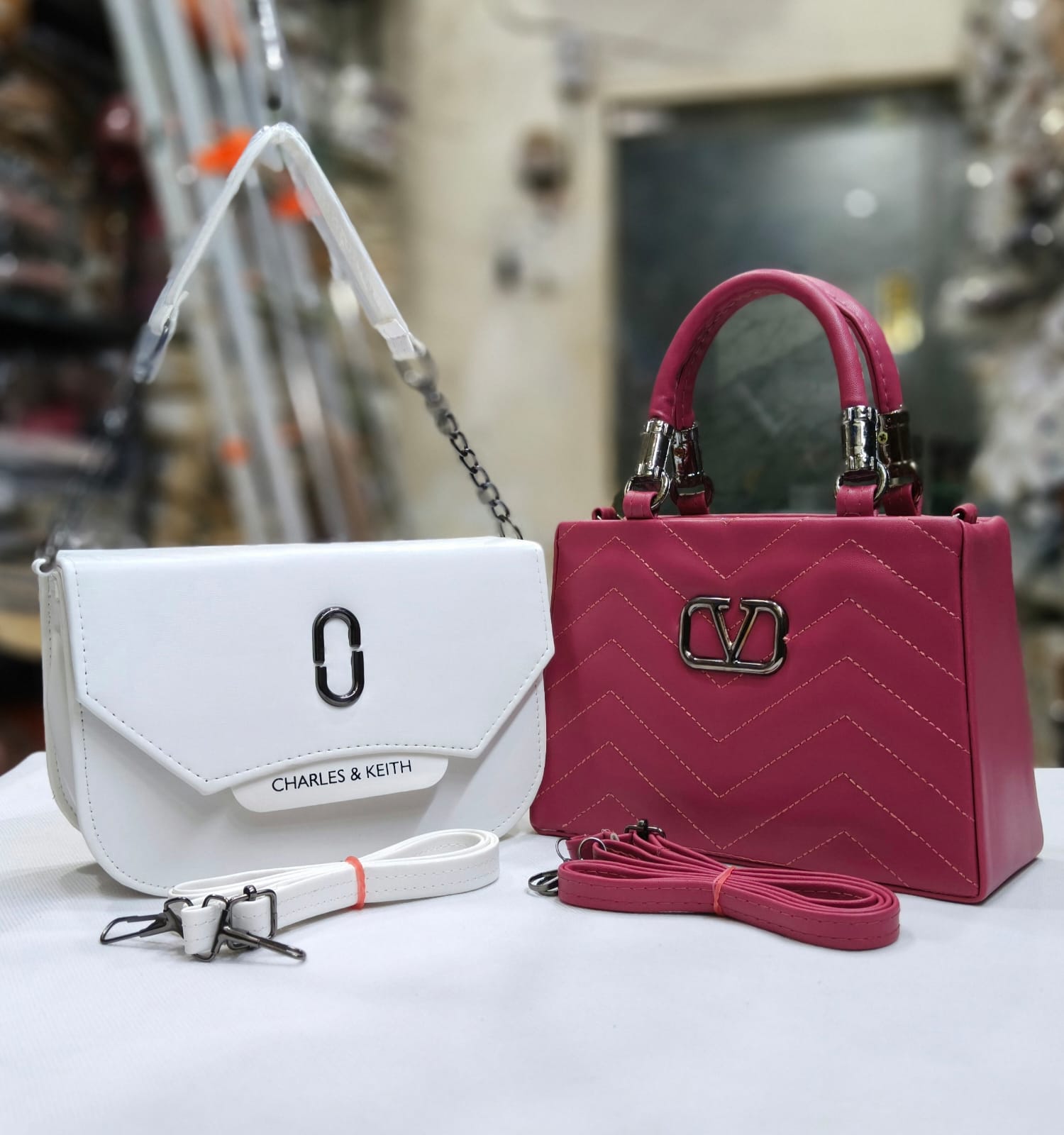 VALENTINO AND CHARLES & KEITH HANDBAGS
